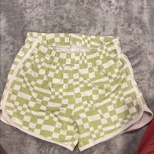 PacSun Green Checkered Kids Shorts